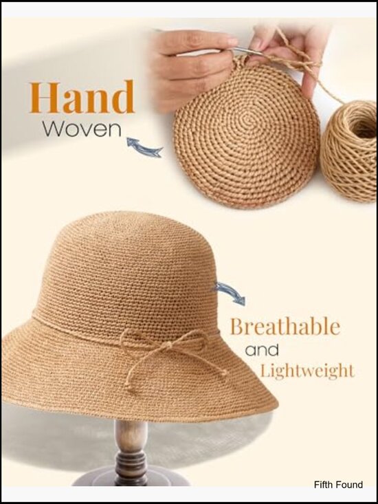 Foldable Packable Straw Sun Hat with Wide Brim for Beach Travel main image 4